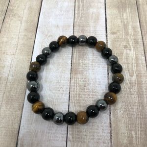 Hematite Tiger’s Eye Black Obsidian bracelet - NEW